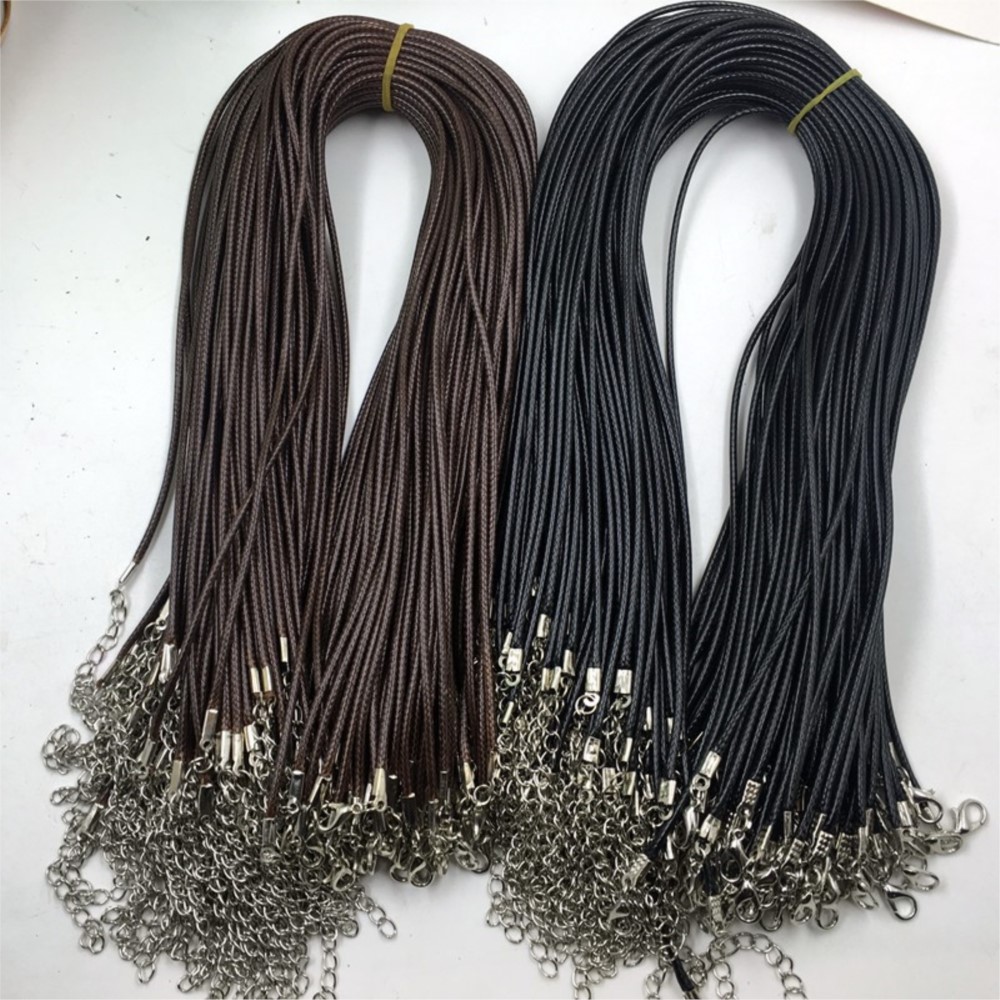 20pcs 45cm Brown Waxed Necklac - Patent Leather Shine review and price