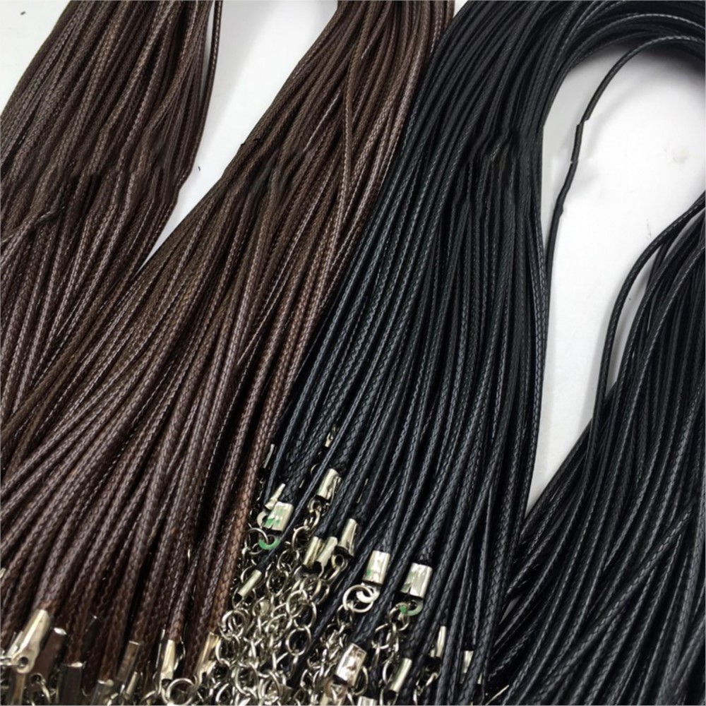 20pcs 45cm Brown Waxed Necklac - Patent Leather Shine review and price