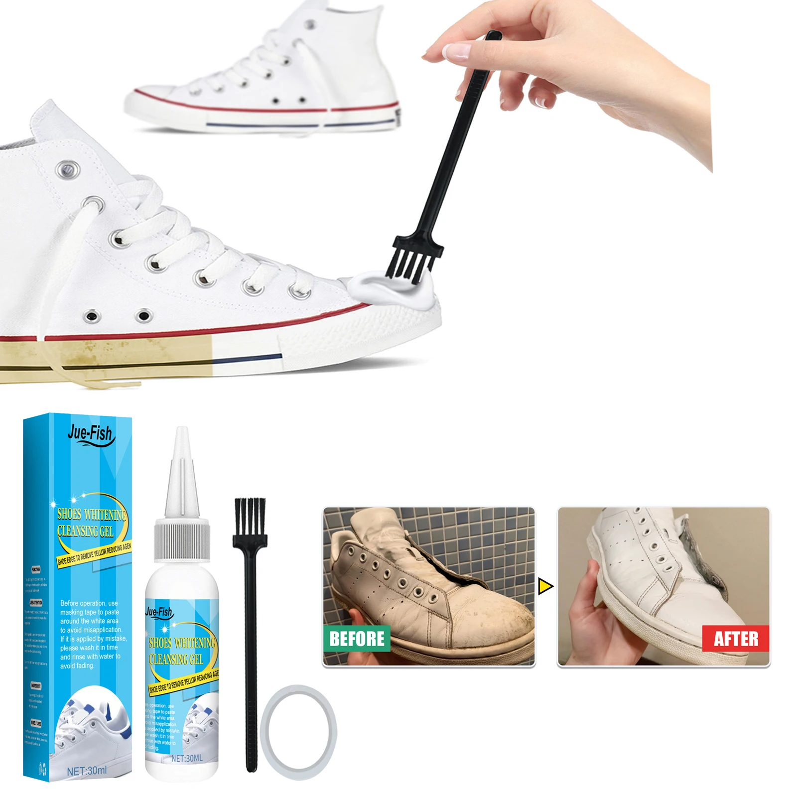 White Shoes Cleaning Gel Stain - Sneaker Cleaner review and price